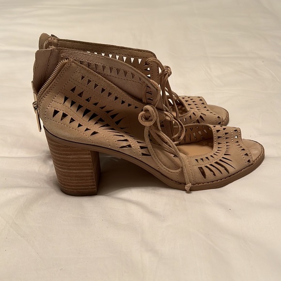 Vince Camuto Tarita Suede Cutout Lace Up Sandal - Picture 4 of 5